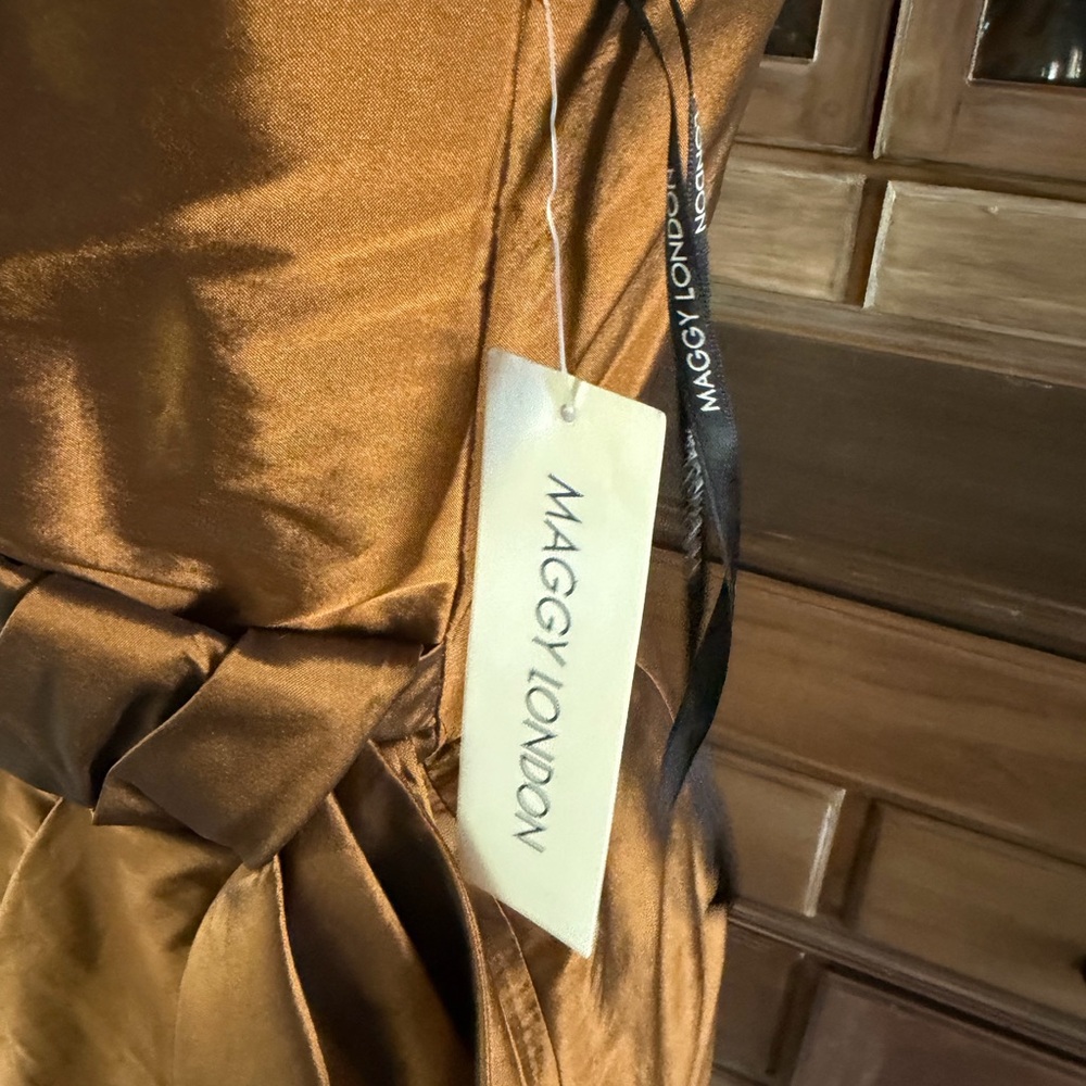 Maggy London Bronze Strapless Dress Nwt View 4